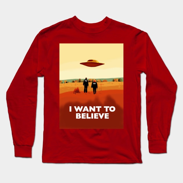 The X Files I want to believe poster FBI Long Sleeve T-Shirt by Mimie20